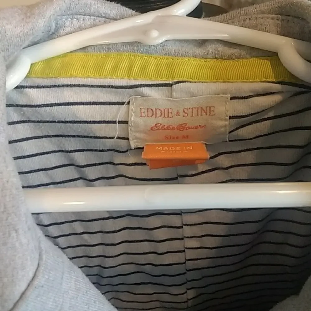 Eddie & Stine by Eddie Bauer Gray Stretch Blazer With Flower sz M
